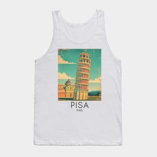 A Vintage Travel Illustration of Pisa - Italy Tank Top